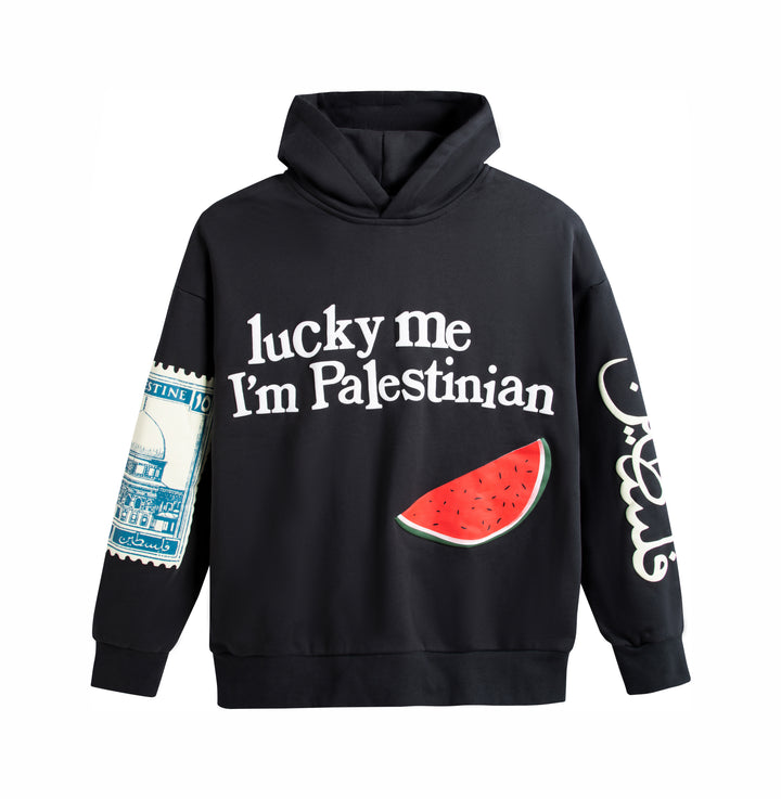 LUCKY ME IM PALESTINIAN HOODIE